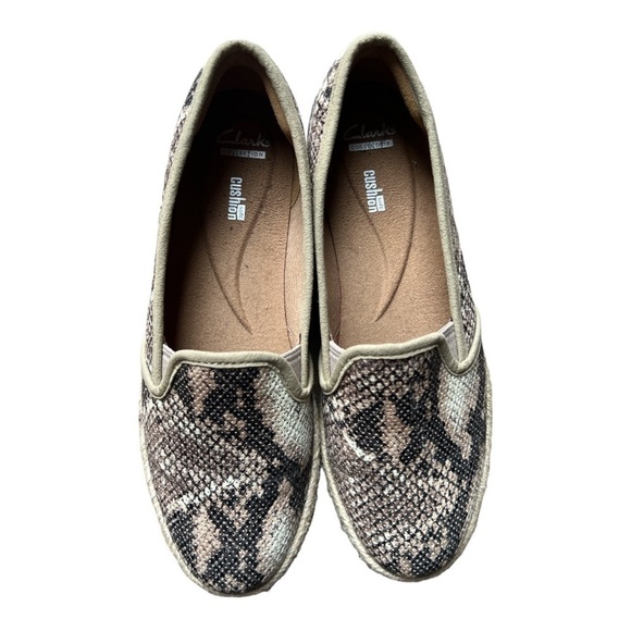 Clarks Collection Soft Cushion Azella Theoni Snakeskin Print Espadrilles, Sz 8.5 - Picture 6 of 9